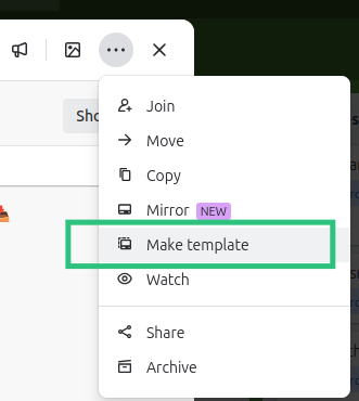 Turning a trello card into a template