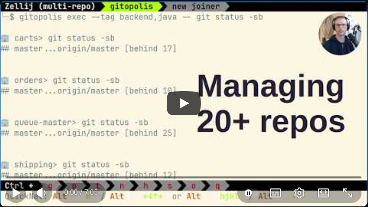 "Managing Multi-Repo Git Workflows with Gitopolis" on YouTube